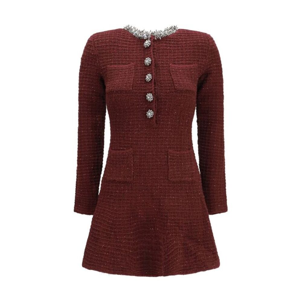 Self-Portrait Bordeaux Polyester Casual Women's Dress